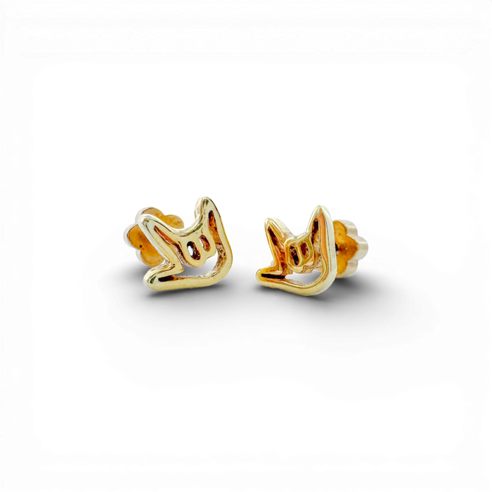 "I Love You" Tiny Stud Earrings