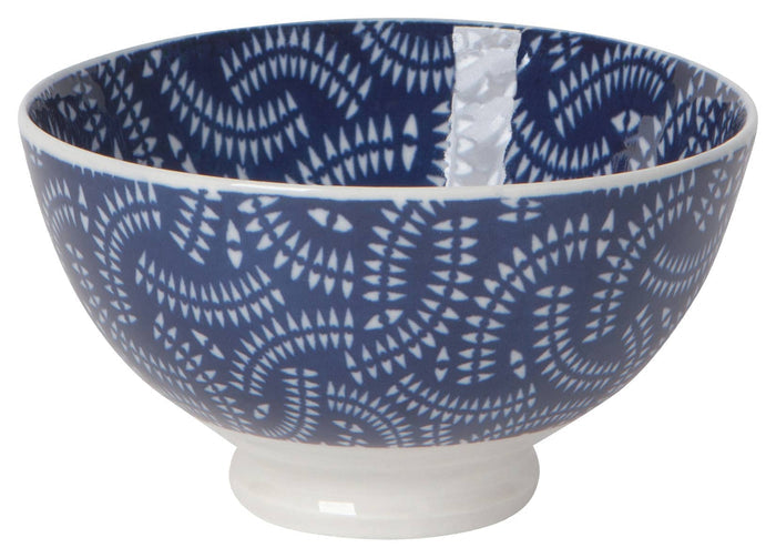 Indigo Geo Stamped Bowl - 4"
