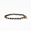 Kami Crystal + Brass Charm Stretch Bracelet in Black + Gold by Ink & Alloy