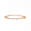 Kami Crystal + Brass Charm Stretch Bracelet in Blush + Gold by Ink & Alloy