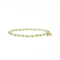 Kami Crystal + Brass Charm Stretch Bracelet in Mint + Gold by Ink & Alloy