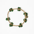 Kate Glass Cluster Bead Stretch Bracelet in Dark Green by Ink & Alloy