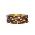 Katherine 6-Piece Bangle Set in Wood + Brass by INK + ALLOY