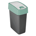 Keeeper Magne 10L Waste Dust Bin with Lift & Flip Push Lid Grey Green Sturdy Plastic