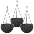 Keter Sphere Planter Hanging Pot, Anthracite, 3 pieces