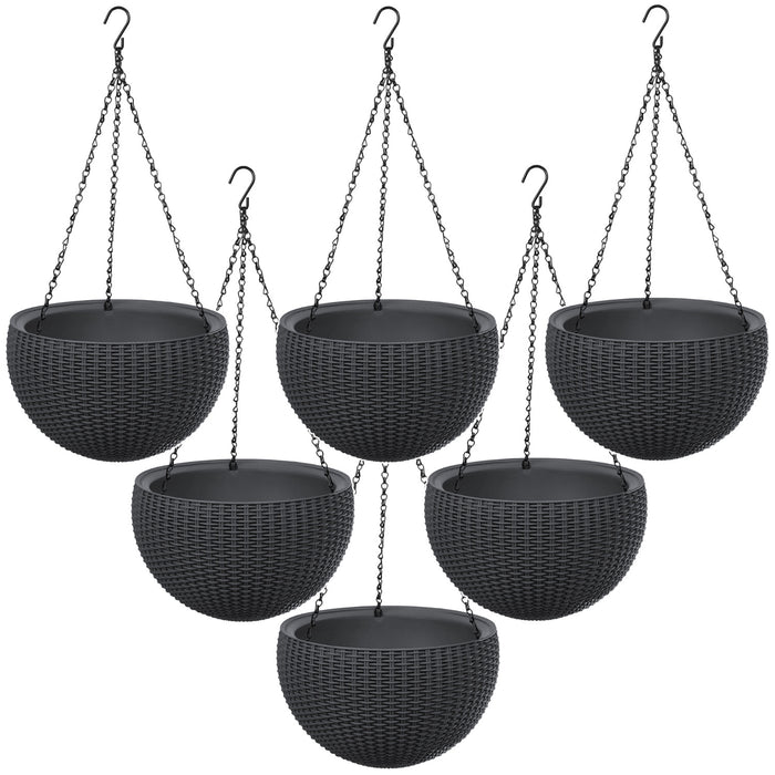Keter Sphere Planter Hanging Pot, Anthracite, 6-pack
