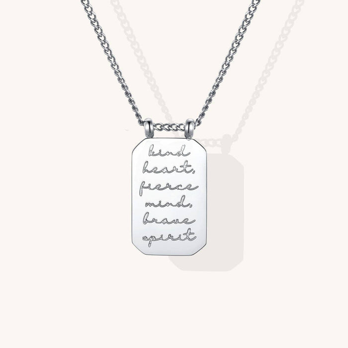 Kind Heart, Fierce Mind, Brave Spirit Necklace in Gold