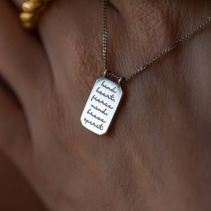 Kind Heart, Fierce Mind, Brave Spirit Necklace in Gold