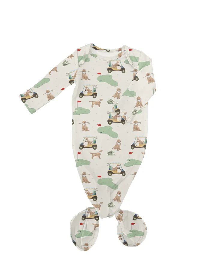 Knotted Gown in Barks & Birdies