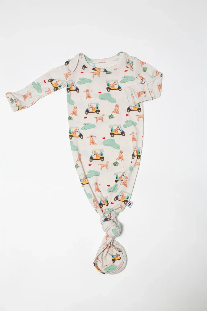 Knotted Gown in Barks & Birdies