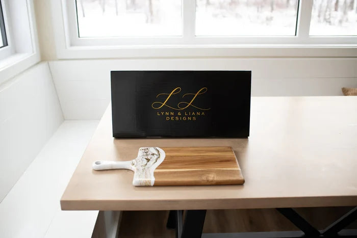 Large Acacia Cheese Board in Gold Quartz