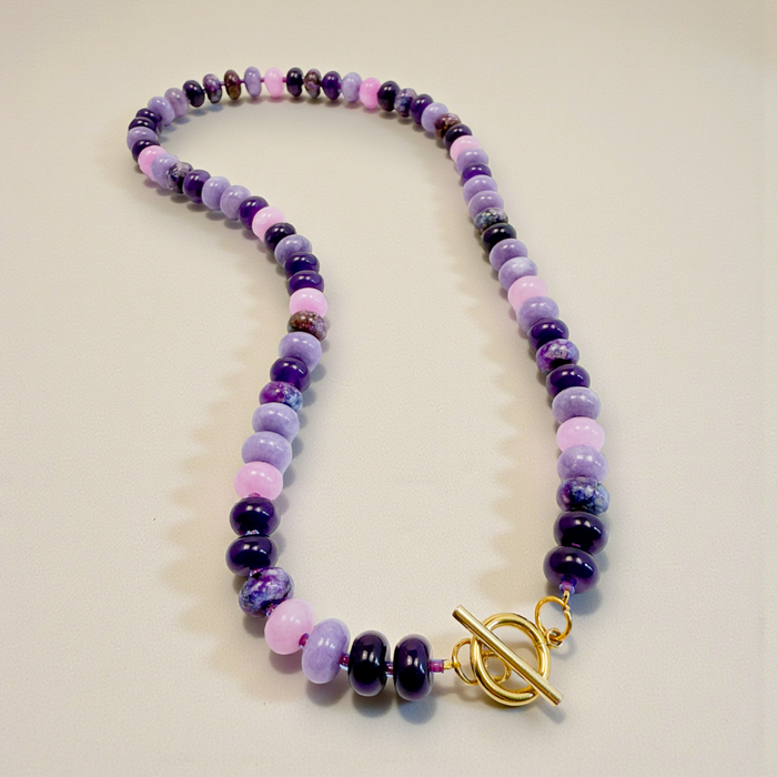 Lavender Haze Bold Gemstone Beaded Necklace