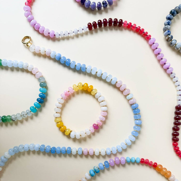 Lavender Haze Bold Gemstone Beaded Necklace