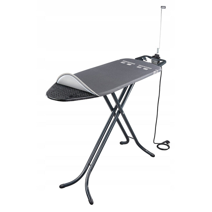 Leifheit Air Board M Black Plus Ironing Board, reflects heat and steam, height-adjustable, 72485