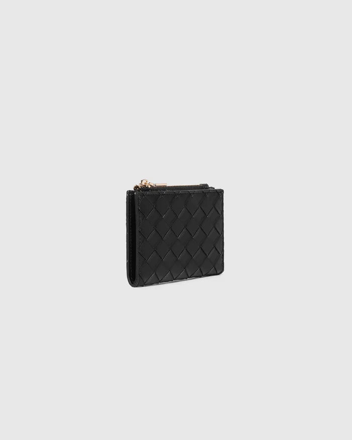 Lily Woven Wallet - Black