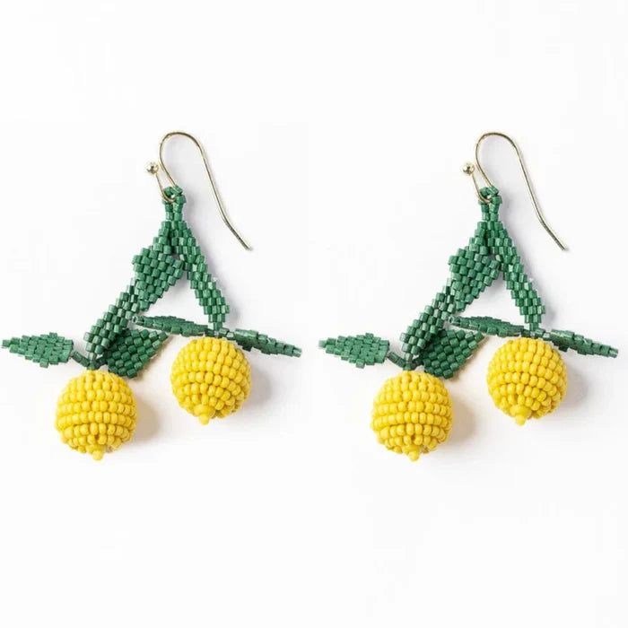 Lottie Lemon Dangle Luxe Earrings in Yellow