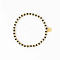 Louise Crystal Stretch Bracelet in Black + Gold