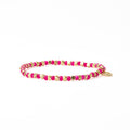 Louise Crystal Stretch Bracelet in Hot Pink + Gold by Ink & Alloy