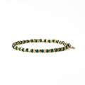 Louise Crystal Stretch Bracelet in Kelly Green + Gold by Ink & Alloy
