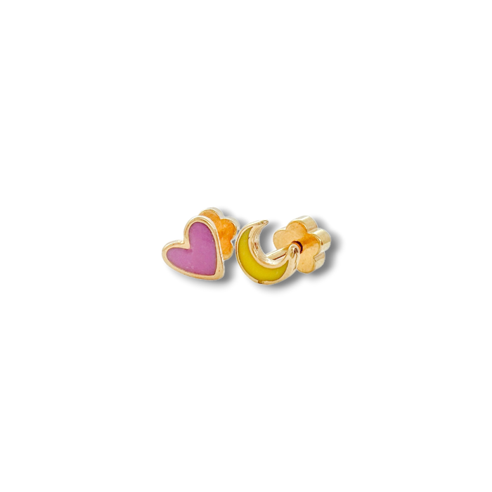 Love You to the Moon Tiny Stud Earrings