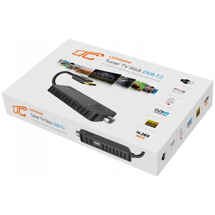 LTC DVB-T2 TV Stick, for terrestrial TV, Full HD 1080 quality, TIMESHIFT function, LXDVB213M