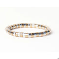 Lucille Round Bead Stretch Bracelet in Mixed Metal by Ink & Alloy