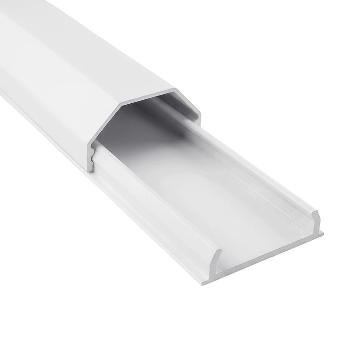 Maclean Aluminum Cable Cover Strip, 33x18x750 mm, White, MCTV-897 W