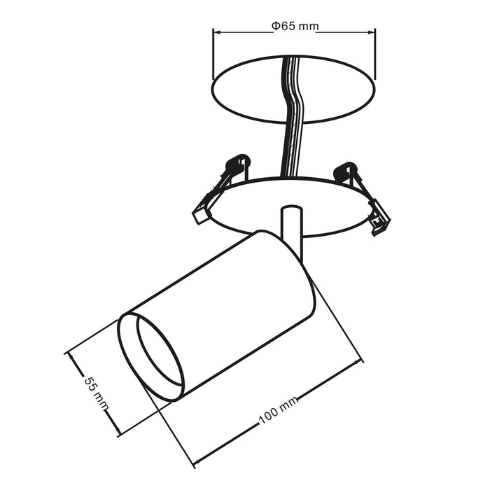 Maclean flush mount / tube luminaire, spot, round, aluminum, GU10, 55x100mm, white, MCE364 W