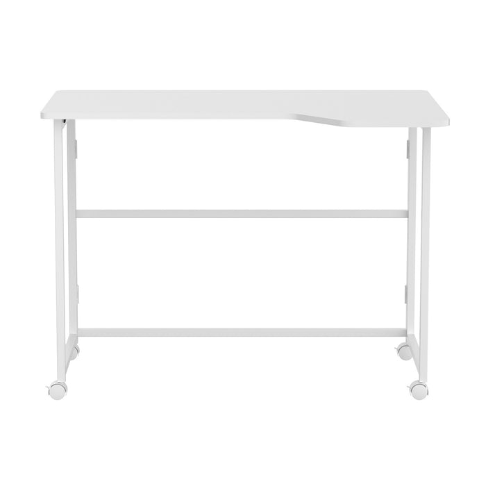 Maclean Folding Desk, White, Mobile, 100x65 cm, max. 50 kg, Corner, L-Shaped, MC-1250 L/W