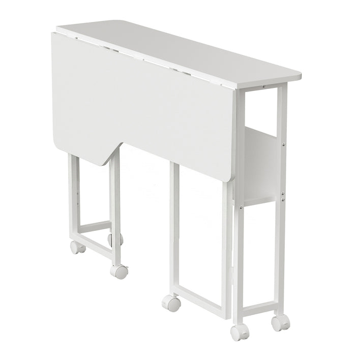 Maclean Folding Desk/Table, White, Mobile, 100x73 cm, max. 50 kg, Corner, L-Shaped, MC-126 L/W