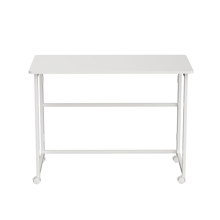 Maclean folding table desk, white, mobile, top 100x50cm, max. 50kg, MC-1250 W