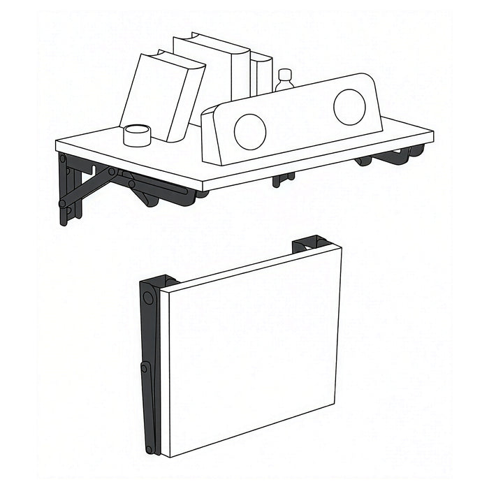 Maclean Folding Wall Shelf Bracket, min. 350 mm, max. 700 mm, max. 50 kg, 2 pieces, MC-196