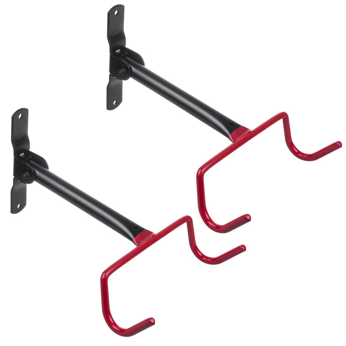 Maclean Horizontal Wall-Mounted Bike Rack, Steel, Max. Load 30 kg, MC-430, 2 pieces