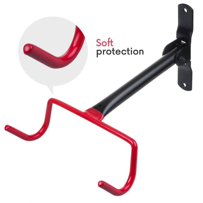 Maclean Horizontal Wall-Mounted Bike Rack, Steel, Max. Load 30 kg, MC-430, 2 pieces