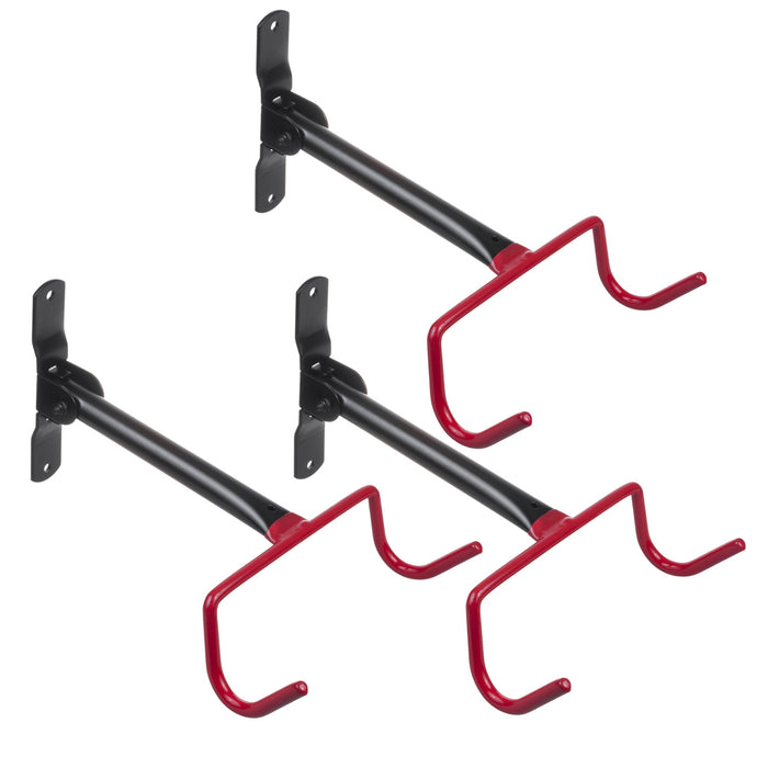 Maclean Horizontal Wall-Mounted Bike Rack, Steel, Max. Load 30 kg, MC-430, 3 pieces