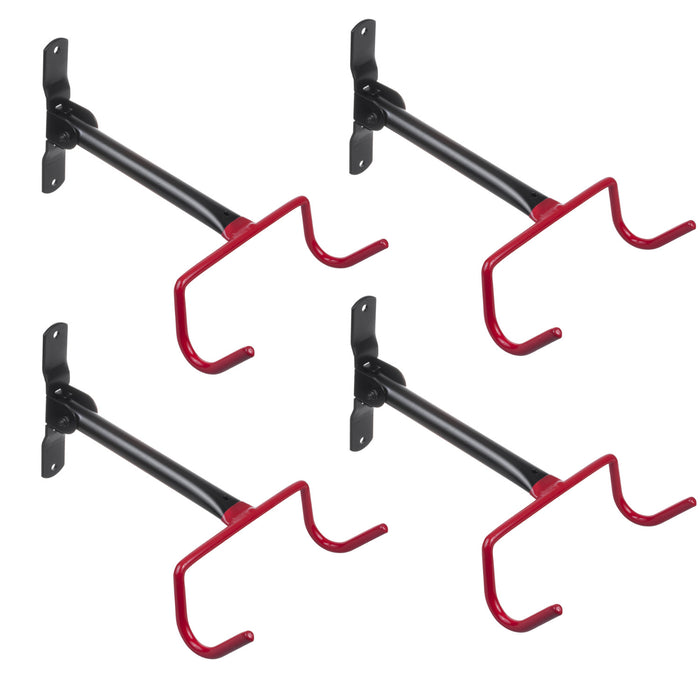 Maclean Horizontal Wall-Mounted Bike Rack, Steel, Max. Load 30 kg, MC-430, 4 pieces