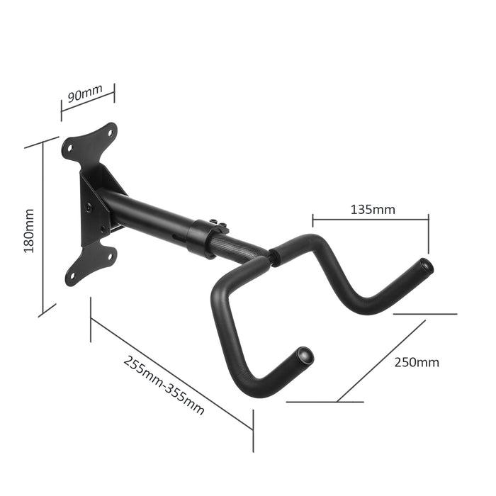 Maclean Horizontal Wall-Mounted Bike Rack, Steel, Max. Load 30 kg, MC-431, 4 pieces