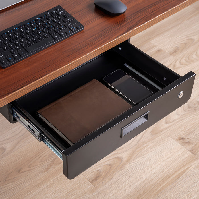 Maclean keyed ergonomic under-desk drawer, organizer, black, max 5kg, MC-461