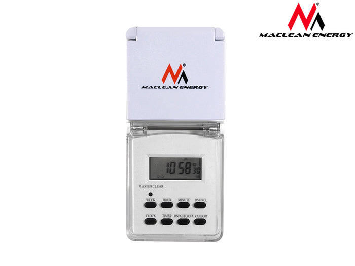 Maclean MCE08 external digital timer, random function, 10 programs, max 156 programs, 3600 W.