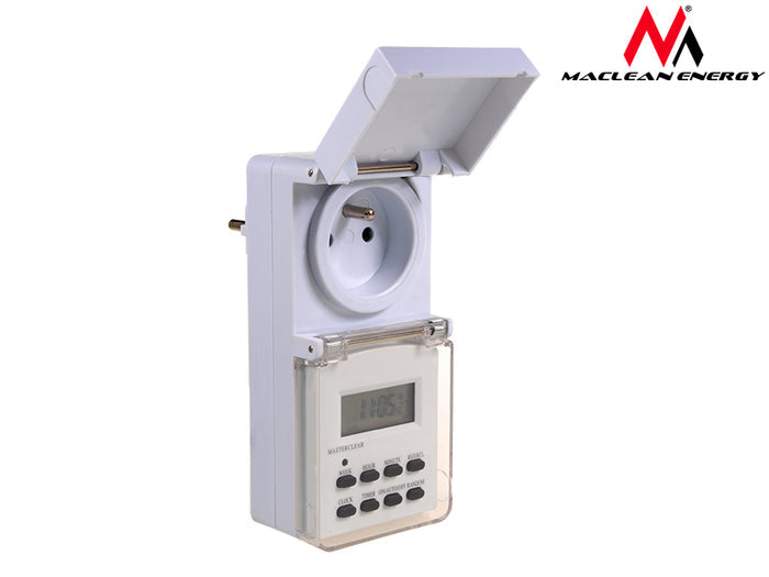 Maclean MCE08 external digital timer, random function, 10 programs, max 156 programs, 3600 W.
