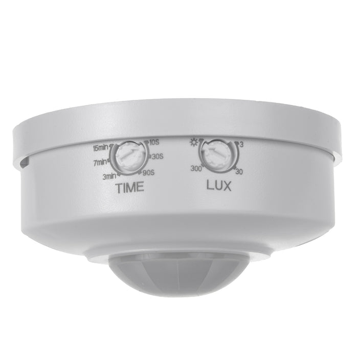 Maclean MCE314 W: PIR Motion Sensor, 6m range, ceiling mounted, max load 1200W, IP20-rated.