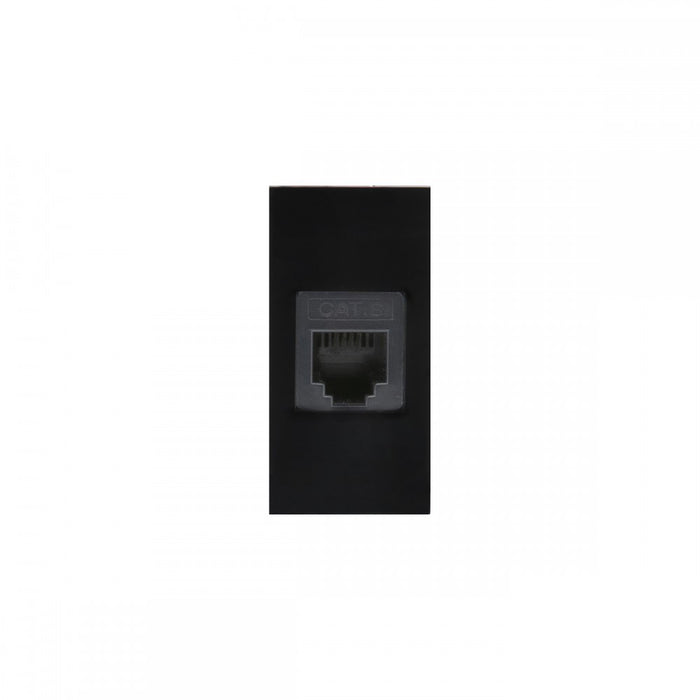 Maclean MCE725B LAN Socket CAT.6 Universal Network Socket Modular Wall Socket Flush Mount (LAN Socket, Black)