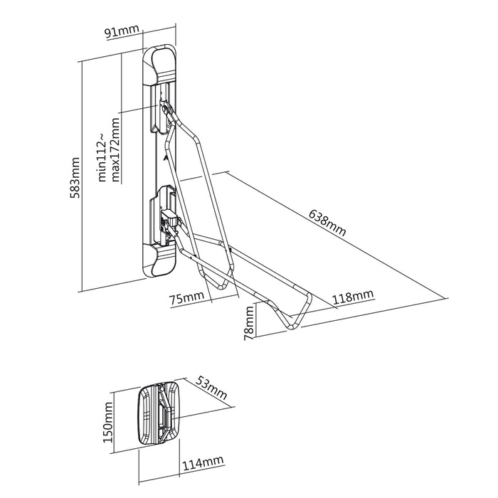 Maclean Wall-Mounted Bike Rack/Holder, max. 35 kg, MC-471, 4 pieces