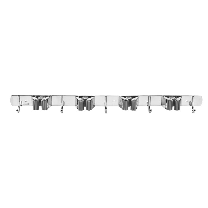 Maclean Wall-Mounted Organizer for Garden Tools and Mops, Steel, with Hooks, Max. Load 20 kg, Width 49 cm, MC-184