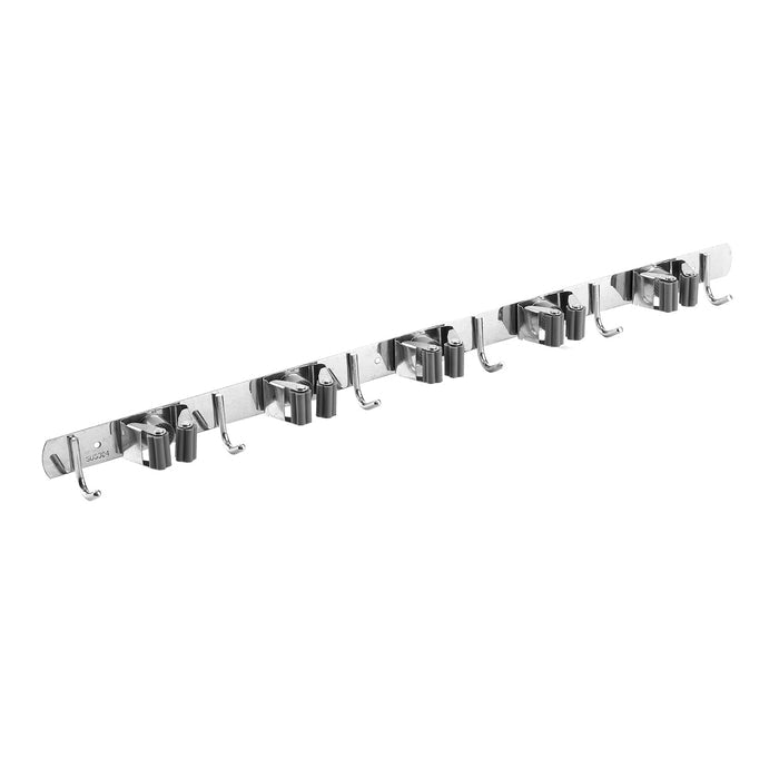 Maclean wall-mounted organizer for garden tools and mops, steel, with hooks, max. load 20 kg, width 60 cm, MC-185