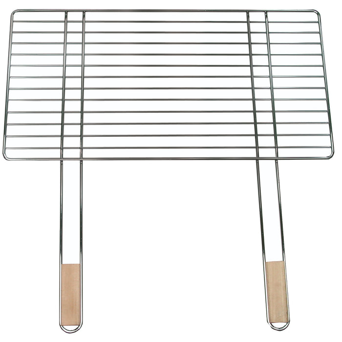 Master Grill & Party grill grate, chrome-plated steel, wooden handles, 58x30cm, MG253