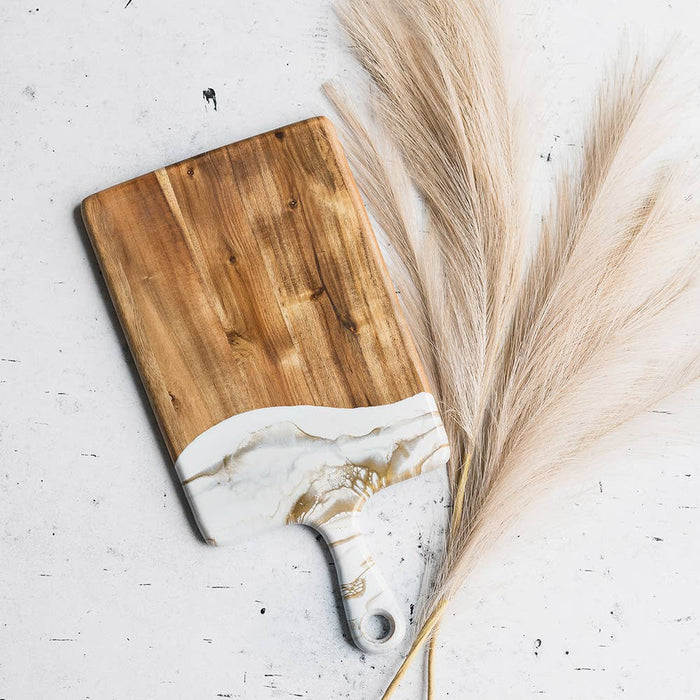 Medium Acacia Cheese Boards in Navy