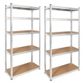 Metal storage rack, 5 shelves, maximum load capacity of 750 kg, 180x90x40, silver Rebel, 2 pieces