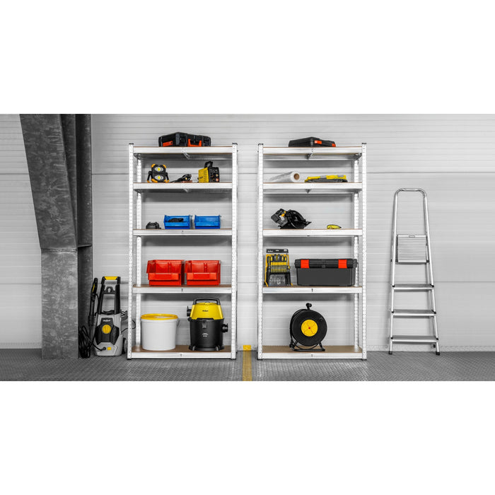 Metal storage rack, 5 shelves, maximum load capacity of 750 kg, 180x90x40, silver, Rebel