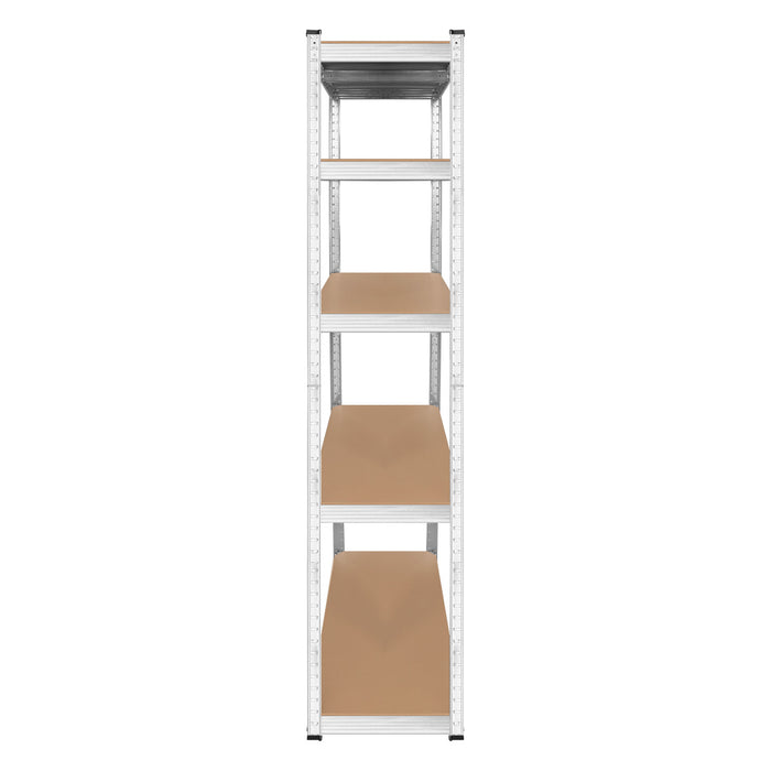 Metal storage rack, 5 shelves, maximum load capacity of 750 kg, 180x90x40, silver Rebel, 2 pieces